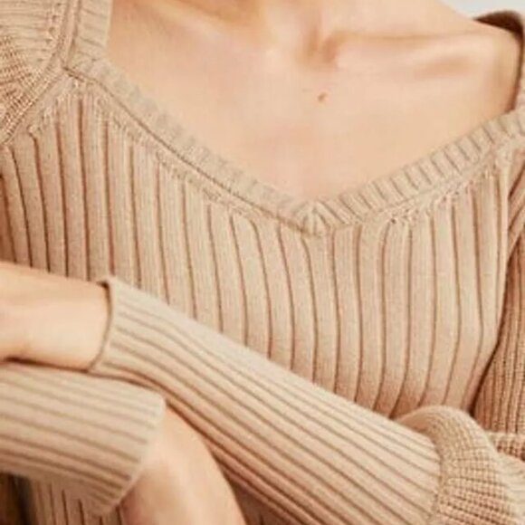 Boden Sweater Knitted Women's Size US 20 22 UK 22 Tan Pullover Bohemian Plus NEW - Picture 2 of 9